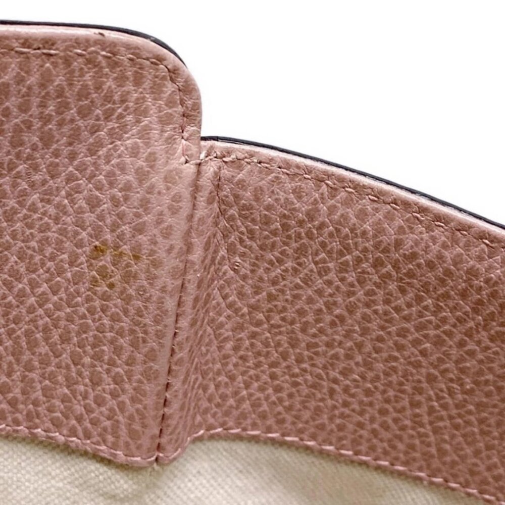 Auth GUCCI Swing 354408 Brown Pink Leather Tote Bag - Picture 13 of 16